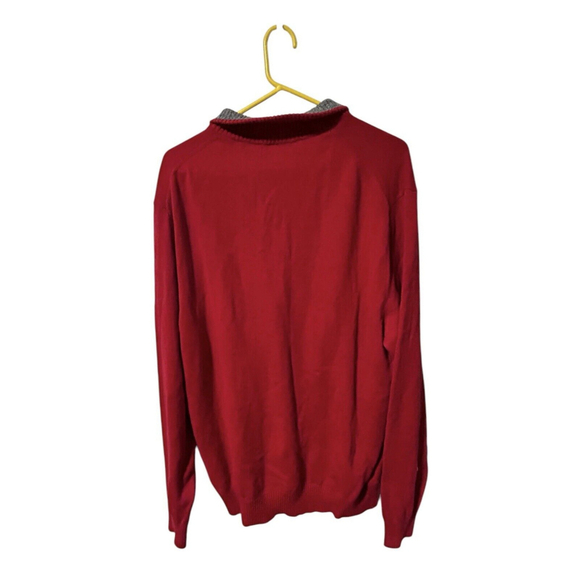Nautica Sweater Mens XL Quarter Zip Red Pullover Long Sleeve Knit - Picture 2 of 5